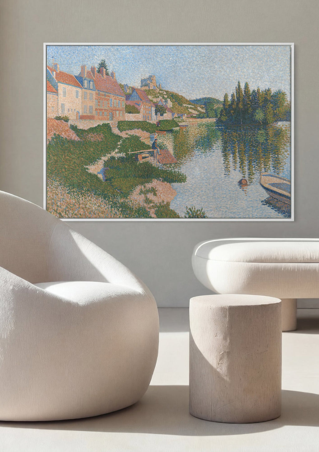 Quadro Decorativo A Ponte das Artes - Paul Signac em ambiente decorado
