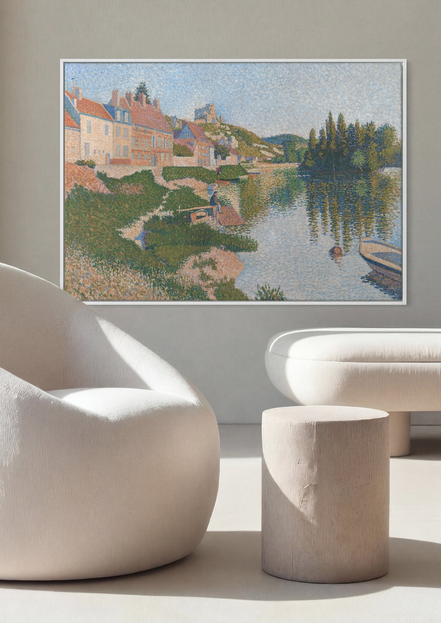 Quadro Decorativo A Ponte das Artes - Paul Signac em ambiente decorado