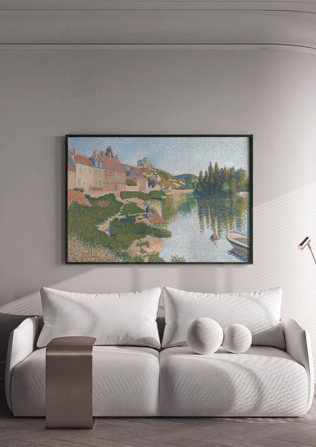 Quadro Decorativo A Ponte das Artes - Paul Signac em ambiente decorado