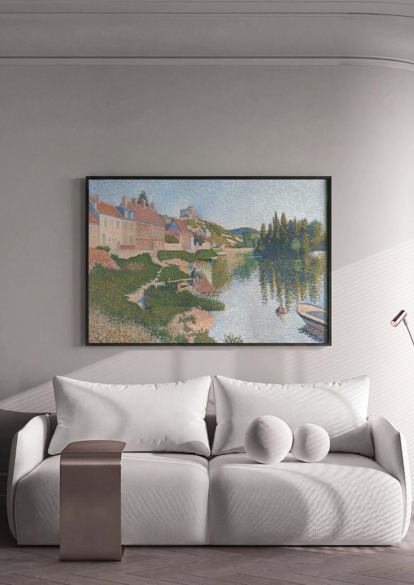 Quadro Decorativo A Ponte das Artes - Paul Signac em ambiente decorado