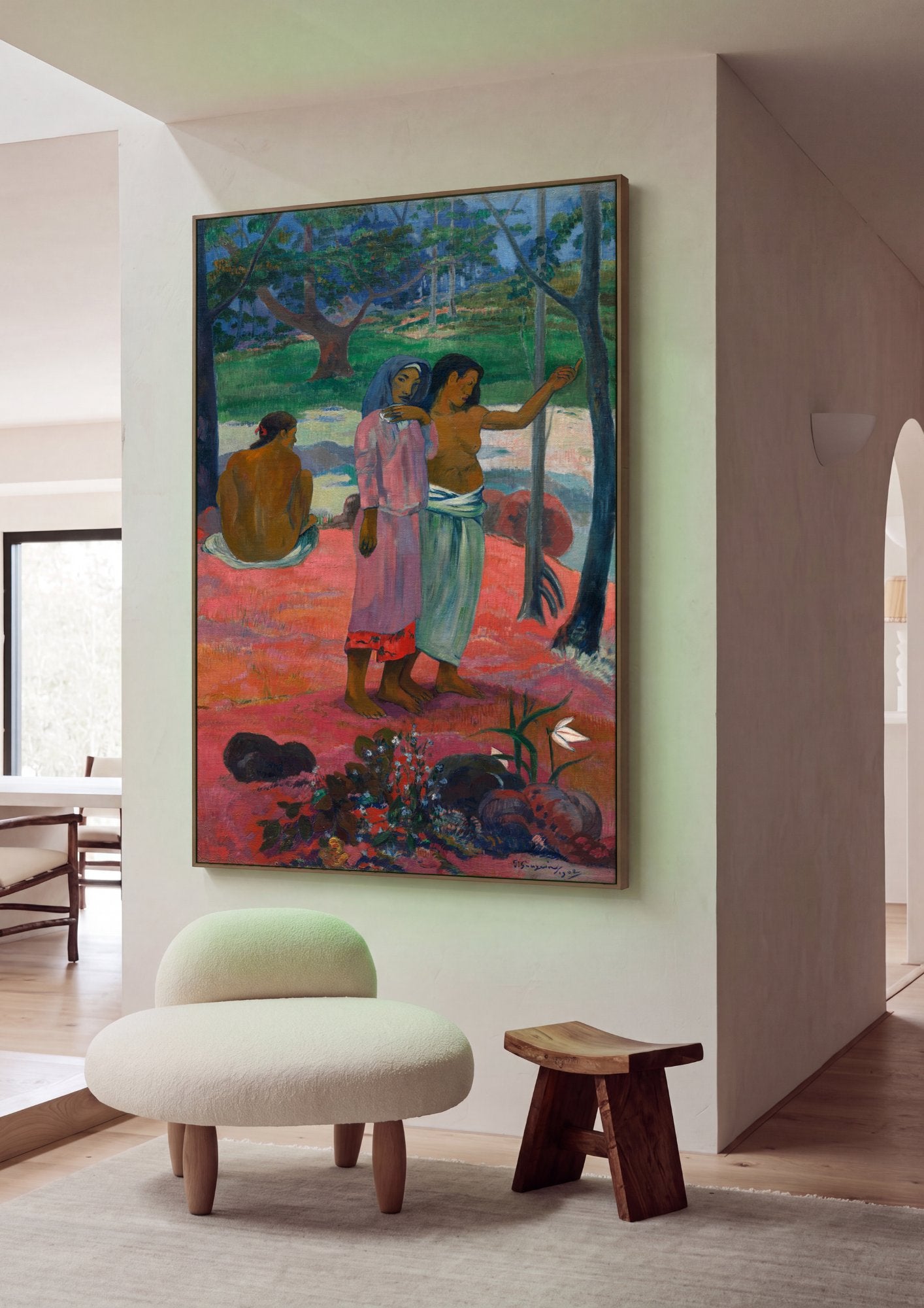 Quadro Decorativo Mulheres do Taiti - Paul Gauguin em ambiente decorado