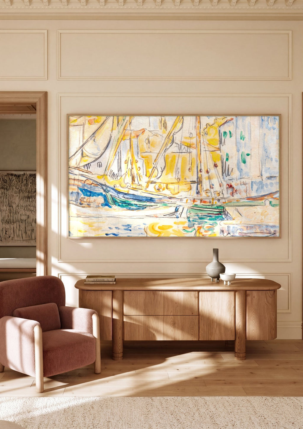 Quadro Decorativo Porto Ensolarado - Paul Signac em ambiente decorado
