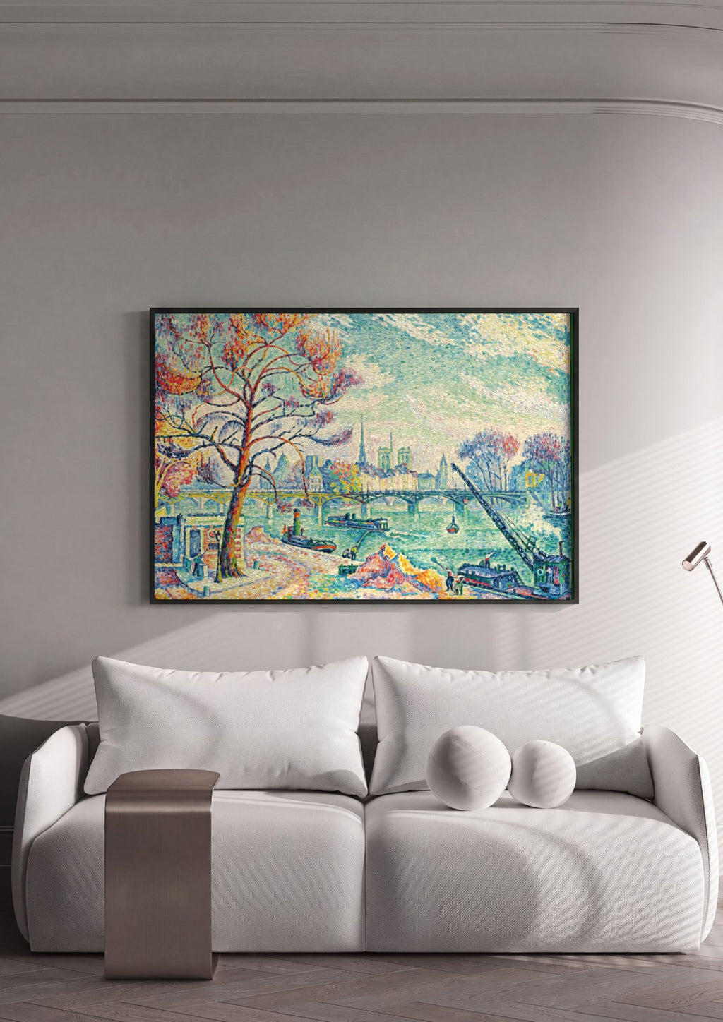 Quadro Decorativo Porto de Honfleur - Paul Signac em ambiente decorado