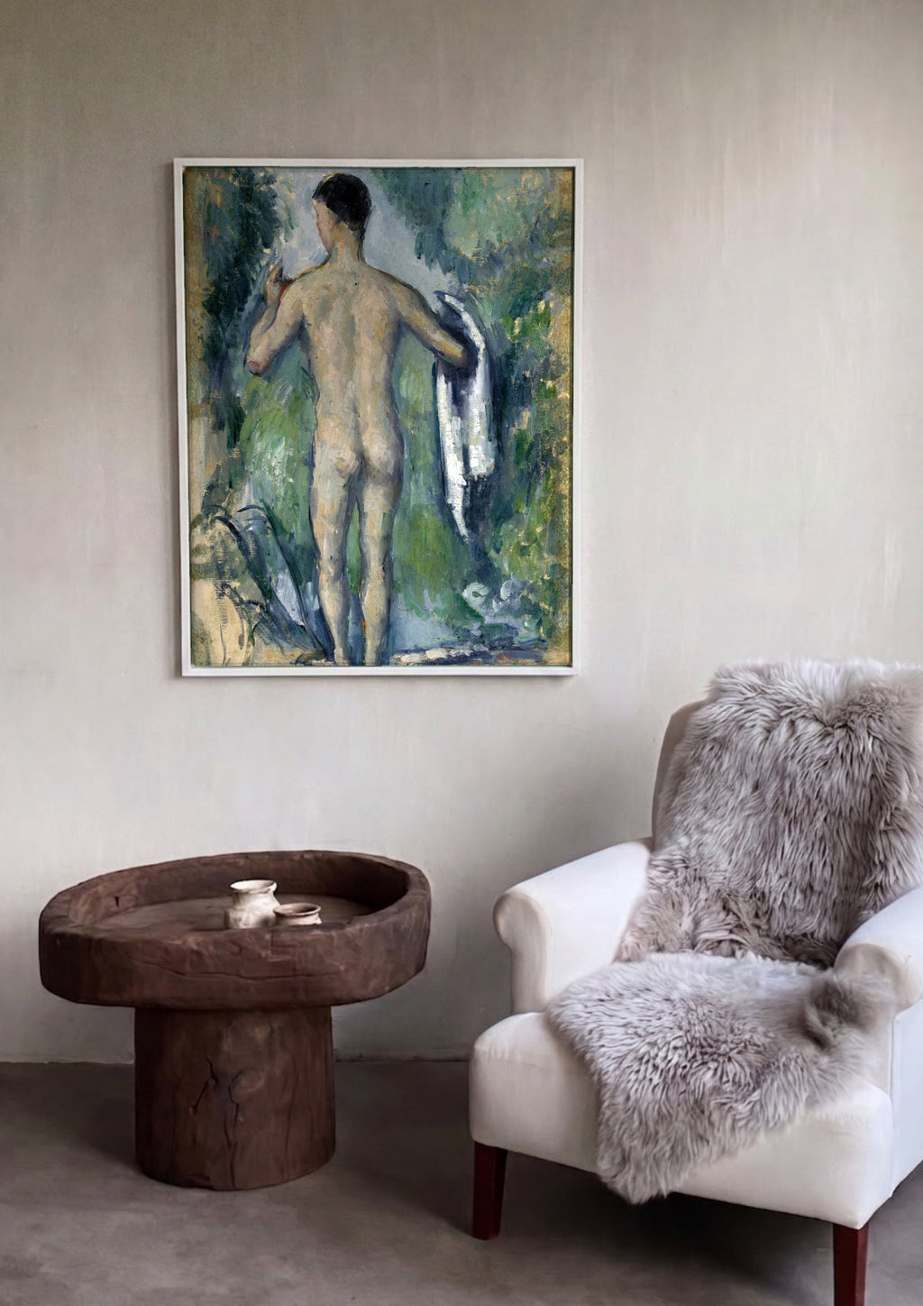 Quadro Decorativo Figura Masculina - Paul Cézanne em ambiente decorado