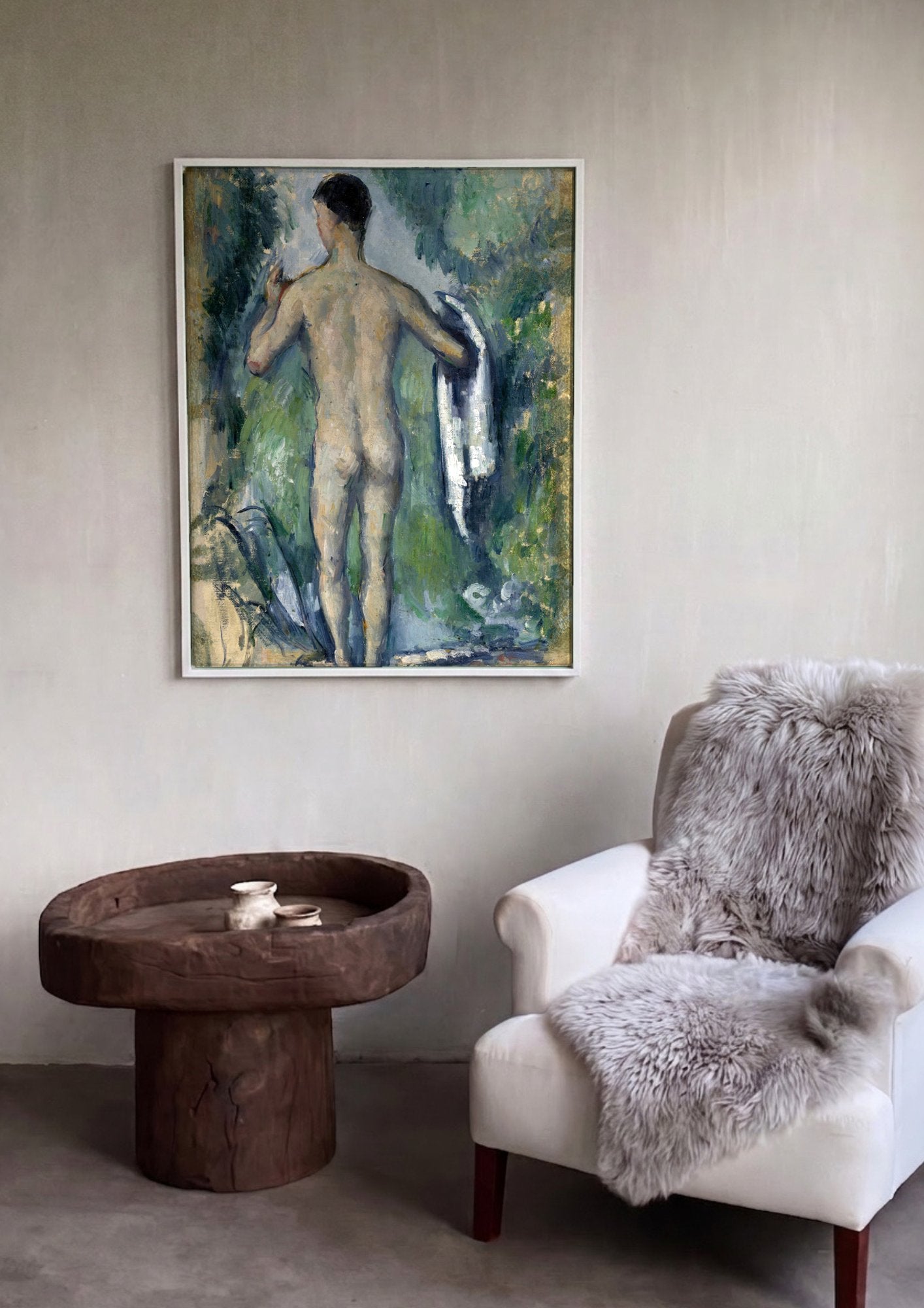 Quadro Decorativo Figura Masculina - Paul Cézanne em ambiente decorado