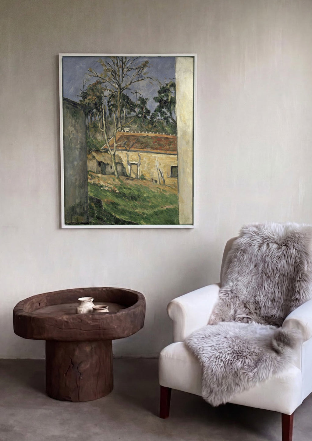 Quadro Decorativo A Casa e a Árvore - Paul Cézanne em ambiente decorado