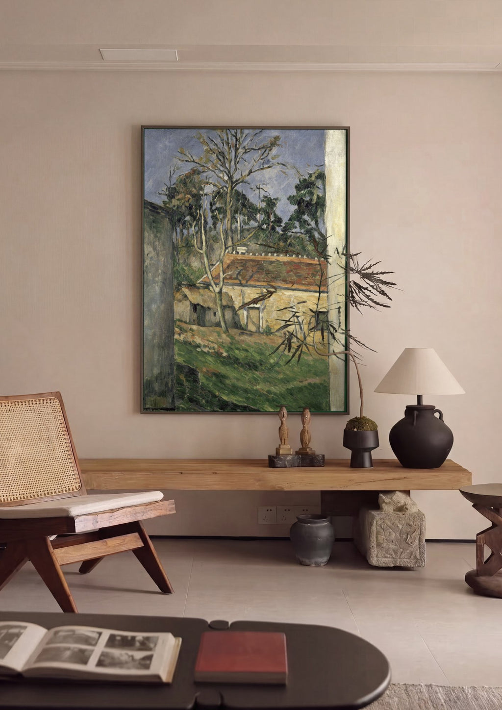 Quadro Decorativo A Casa e a Árvore - Paul Cézanne em ambiente decorado