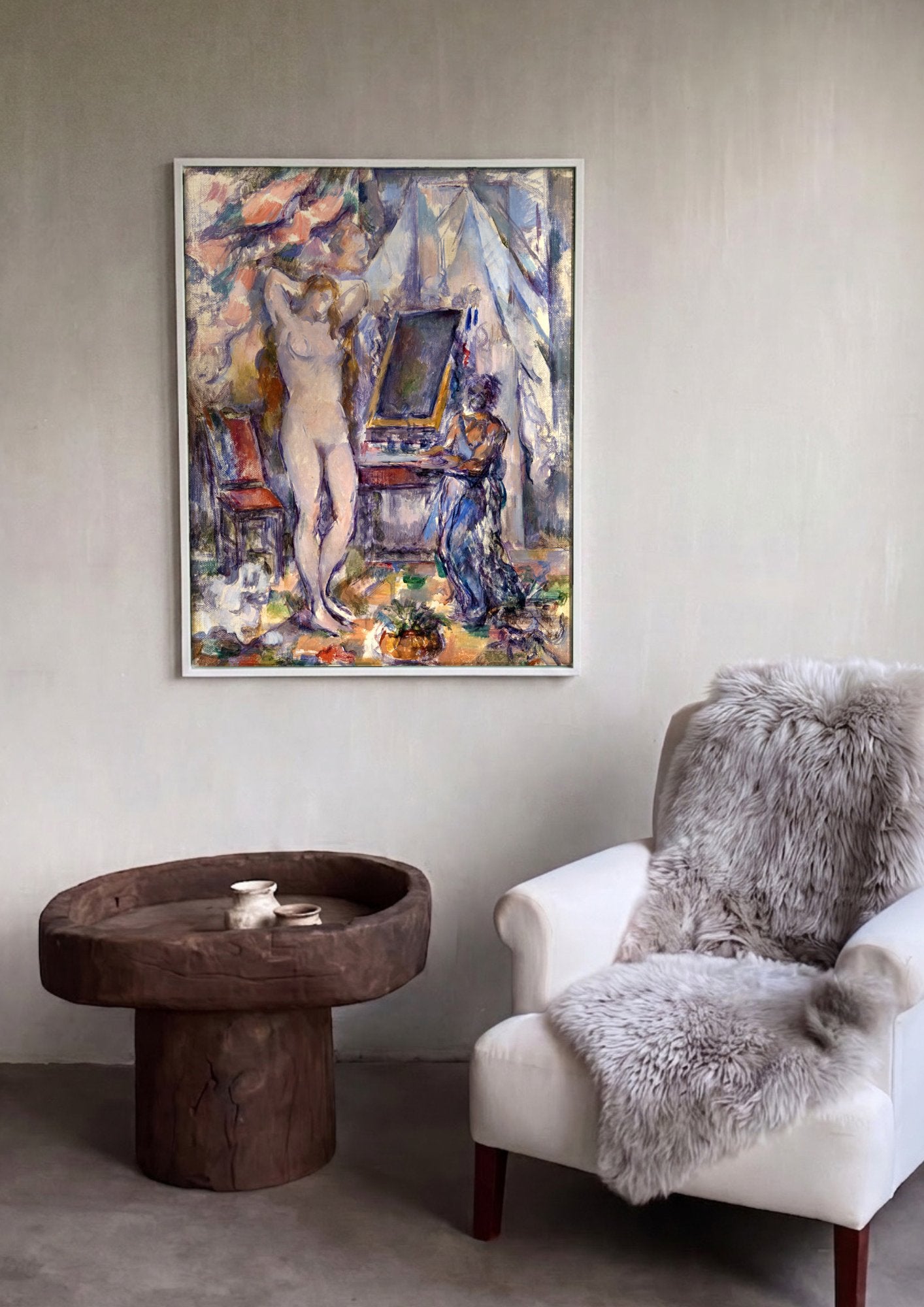 Quadro Decorativo A Grande Banhista - Paul Cézanne em ambiente decorado