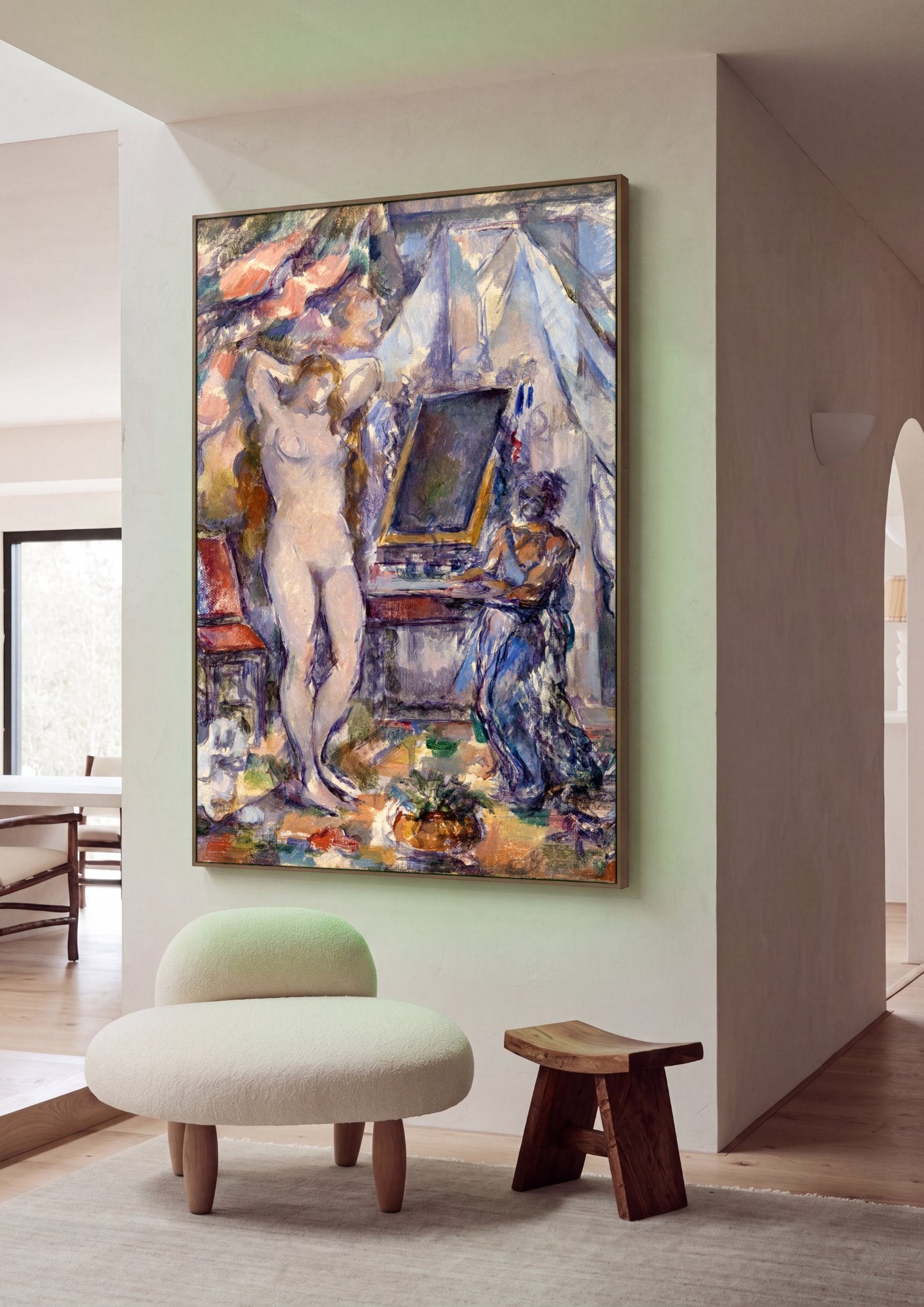 Quadro Decorativo A Grande Banhista - Paul Cézanne em ambiente decorado