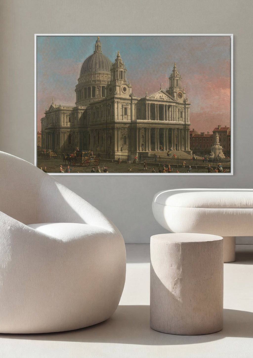 Quadro Decorativo A Catedral de São Paulo - Canaletto em ambiente decorado