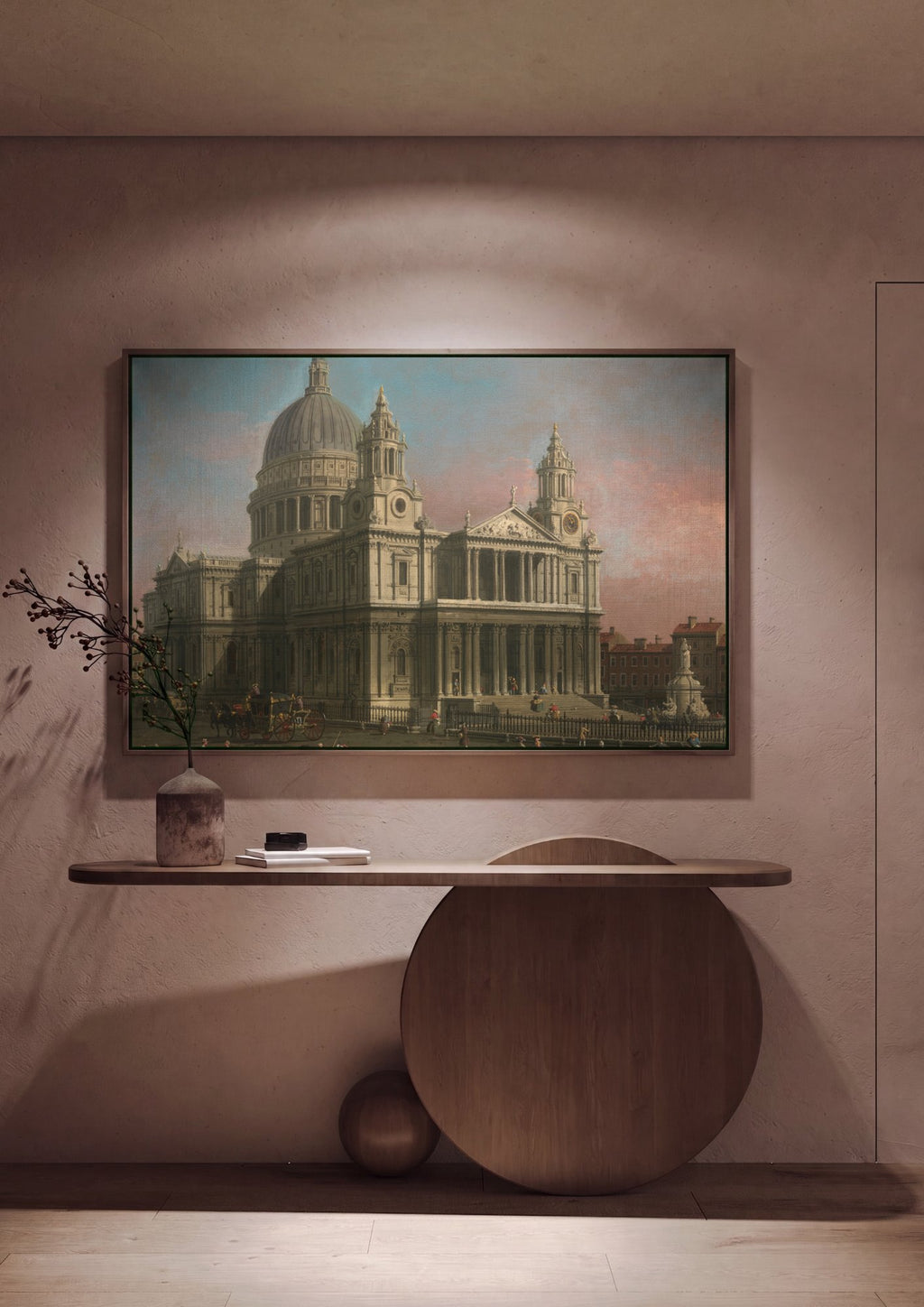 Quadro Decorativo A Catedral de São Paulo - Canaletto em ambiente decorado