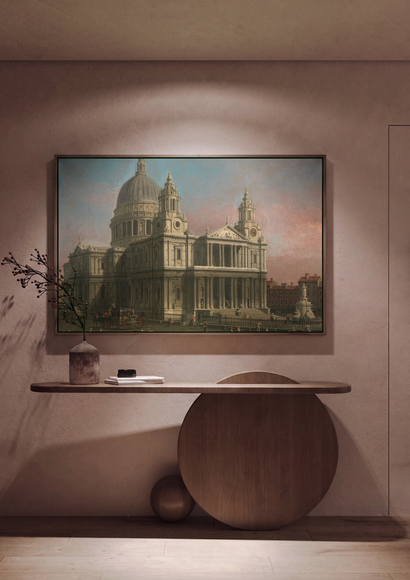 Quadro Decorativo A Catedral de São Paulo - Canaletto em ambiente decorado