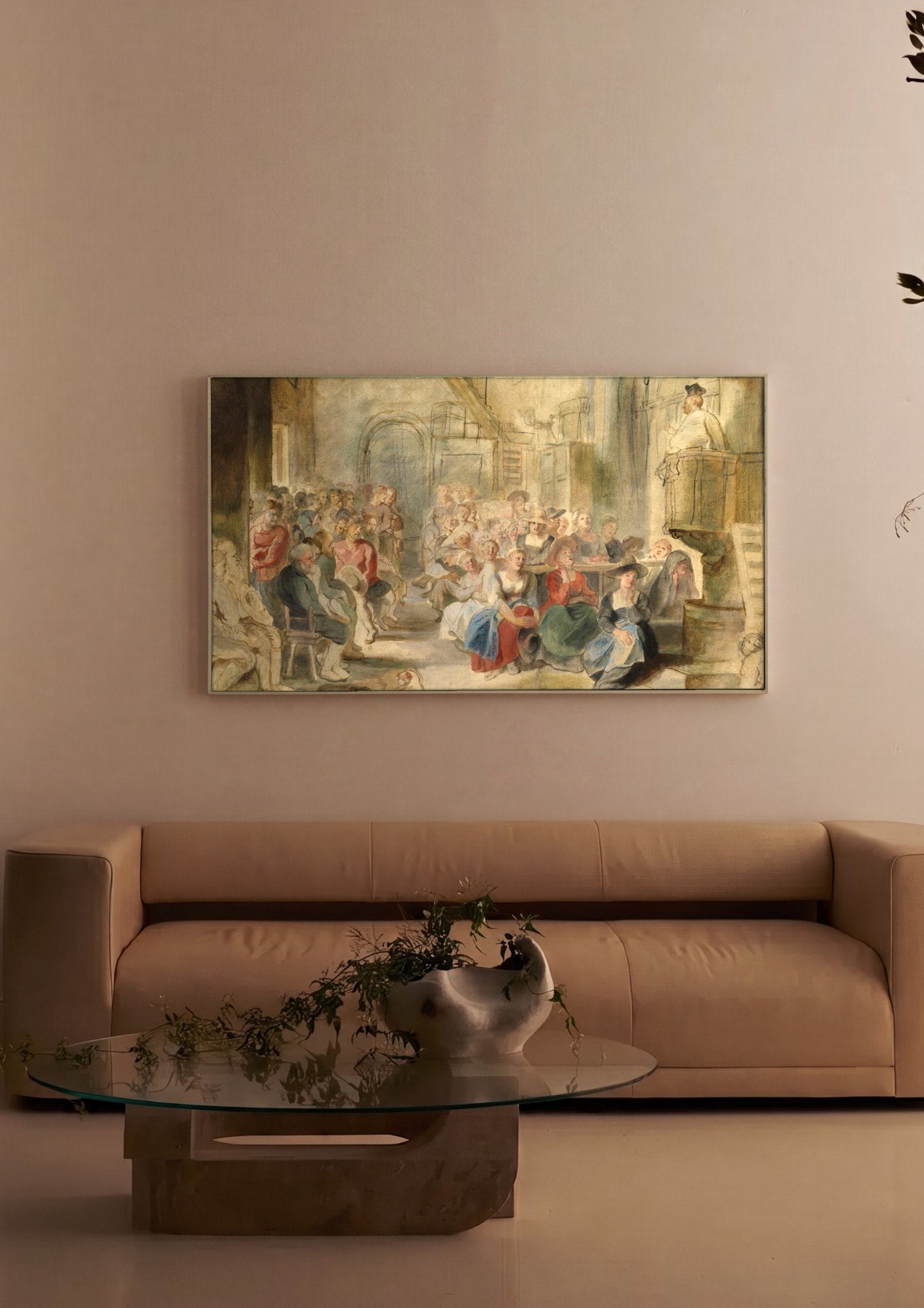Quadro Decorativo A Pregação – Peter Paul Rubens em ambiente decorado