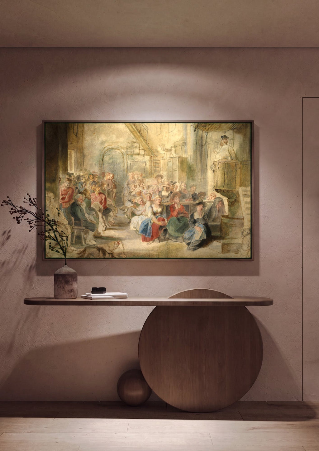 Quadro Decorativo A Pregação – Peter Paul Rubens em ambiente decorado