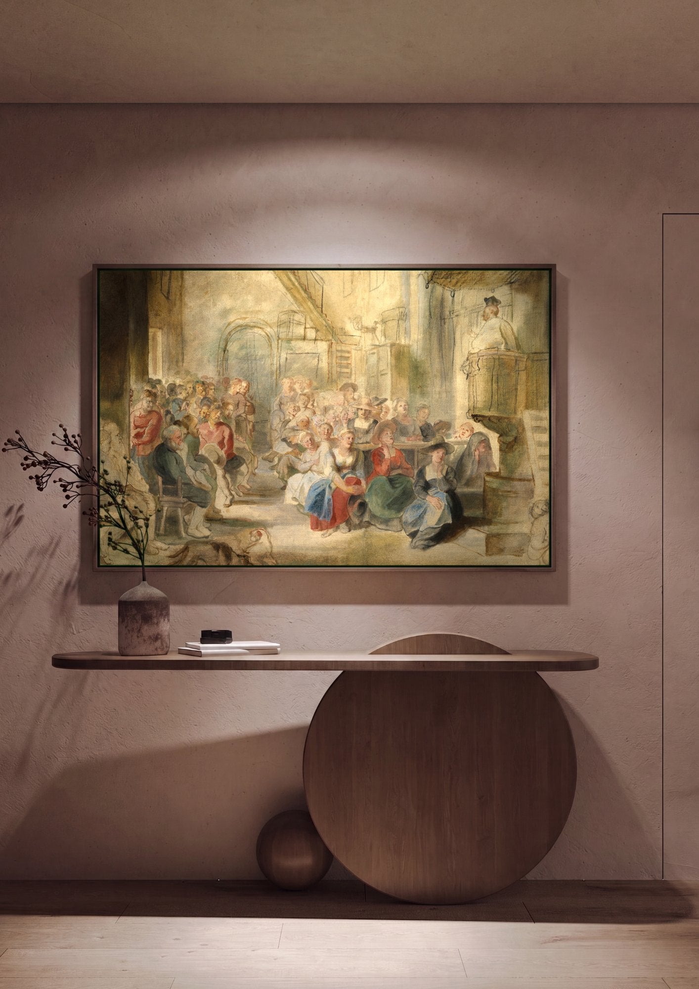 Quadro Decorativo A Pregação – Peter Paul Rubens em ambiente decorado