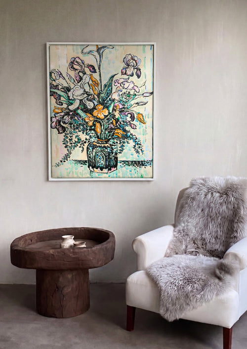 Quadro Decorativo 'Florais Vibrantes' - Paul Signac em ambiente decorado