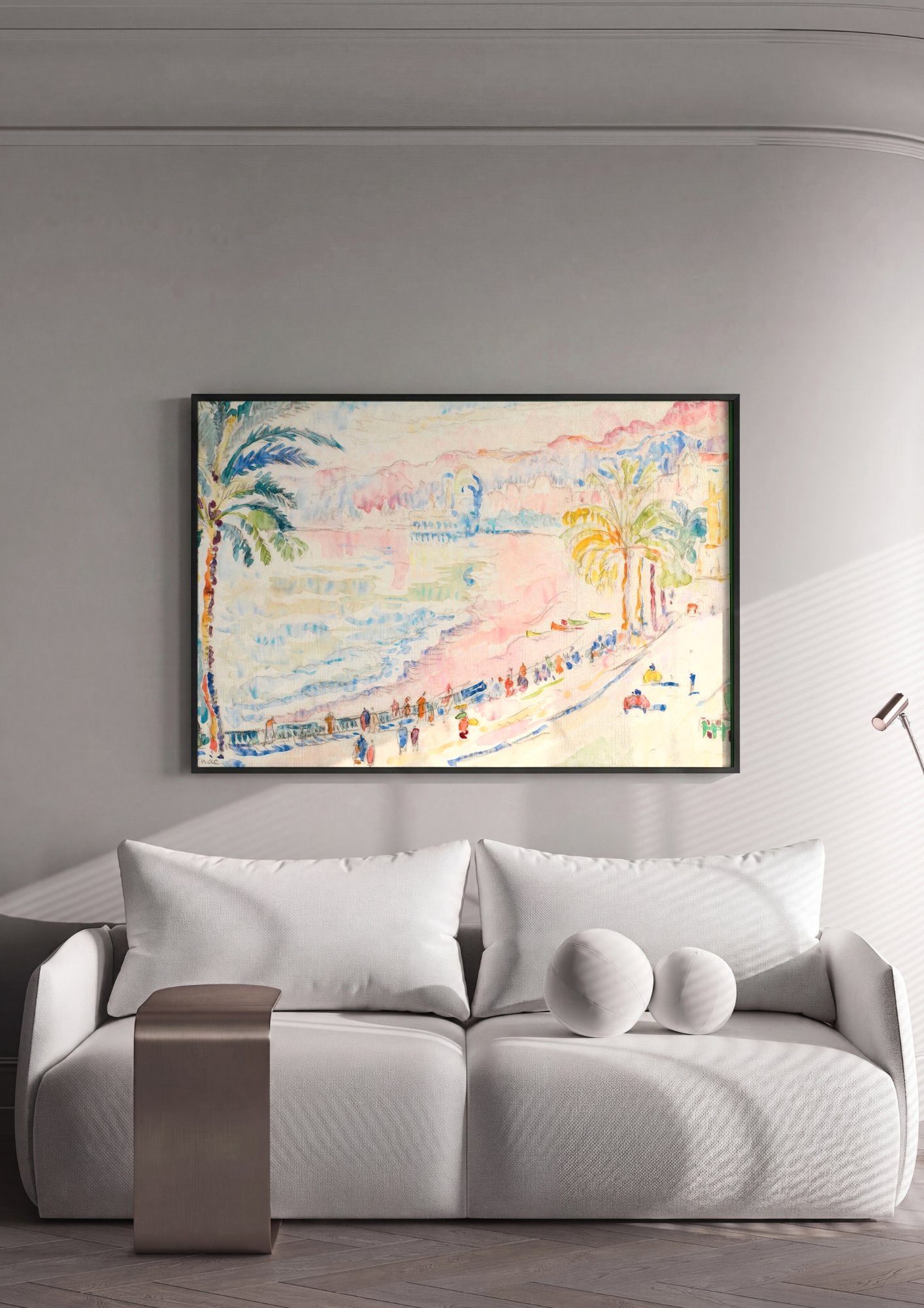Quadro Decorativo Riviera Francesa - Paul Signac em ambiente decorado