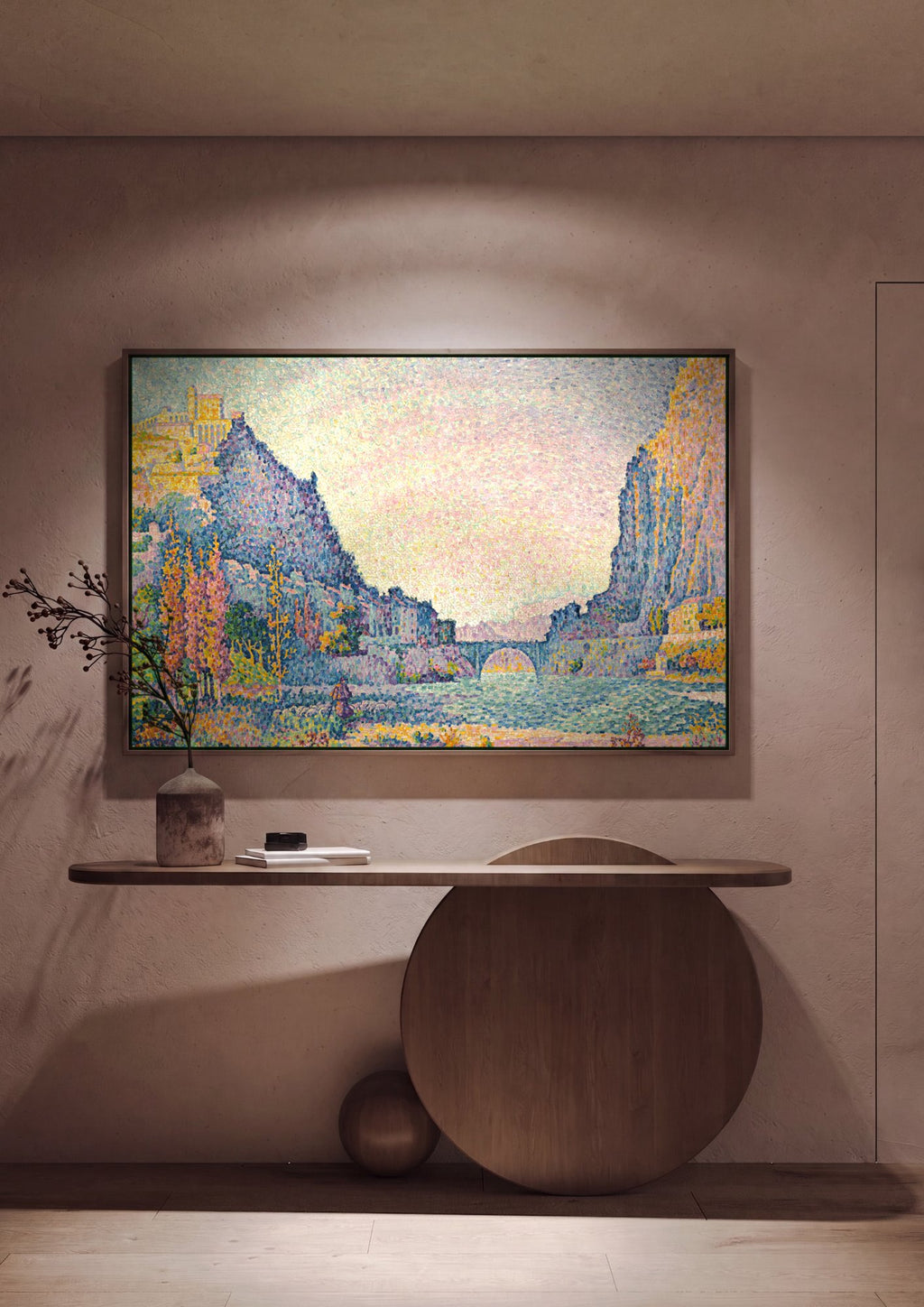 Quadro Decorativo A Ponte das Artes - Paul Signac em ambiente decorado