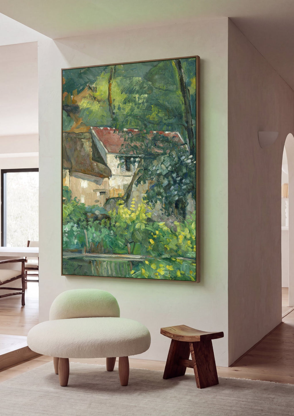 Quadro Decorativo A Casa e a Árvore - Paul Cézanne em ambiente decorado