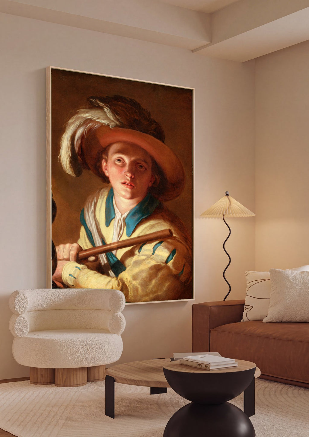 Quadro Decorativo Jovem Tocador de Flauta - Abraham Bloemaert em ambiente decorado