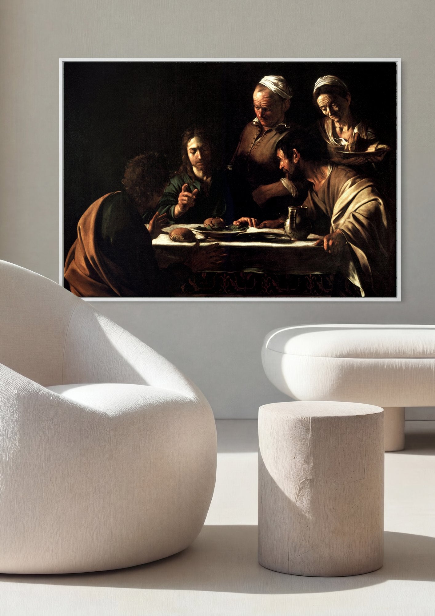 Quadro Decorativo A Ceia em Emaús - Caravaggio em ambiente decorado