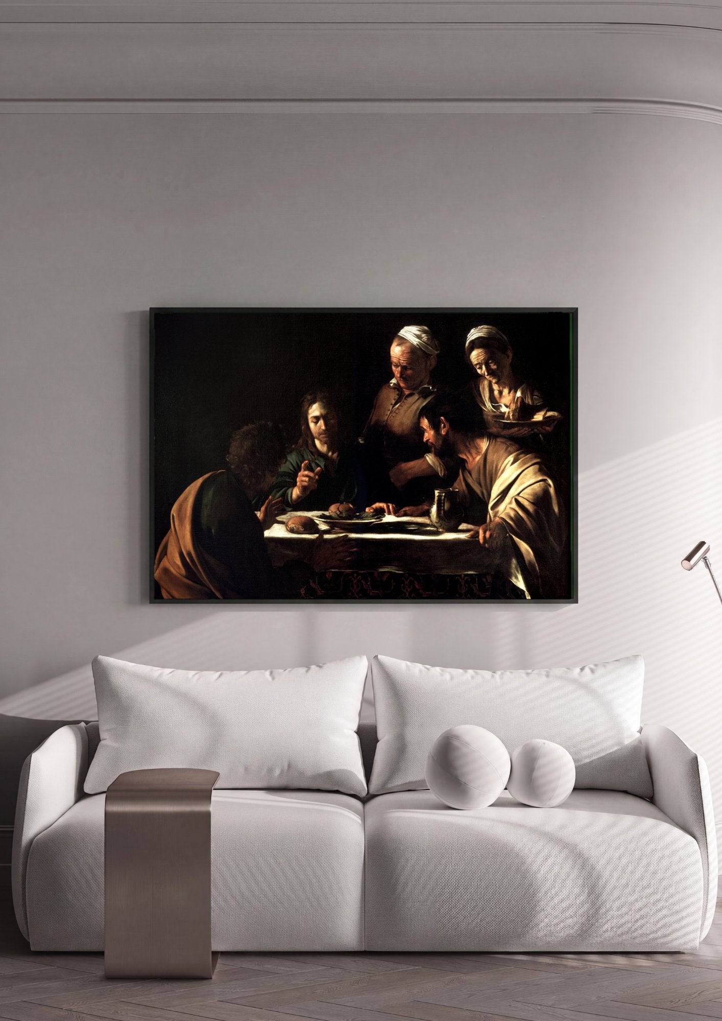 Quadro Decorativo A Ceia em Emaús - Caravaggio em ambiente decorado