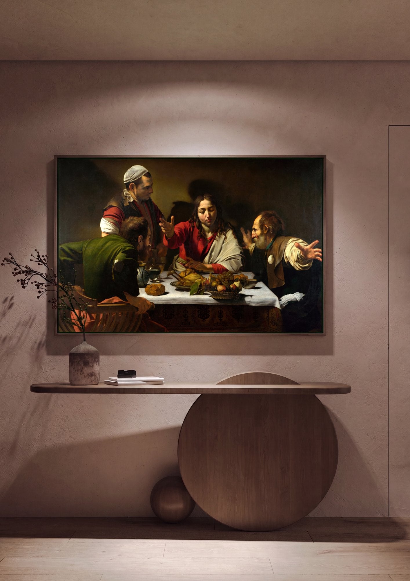 Quadro Decorativo A Ceia em Emaús - Caravaggio em ambiente decorado