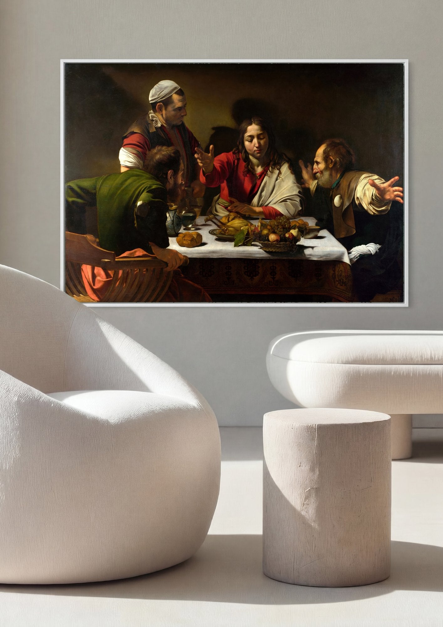 Quadro Decorativo A Ceia em Emaús - Caravaggio em ambiente decorado