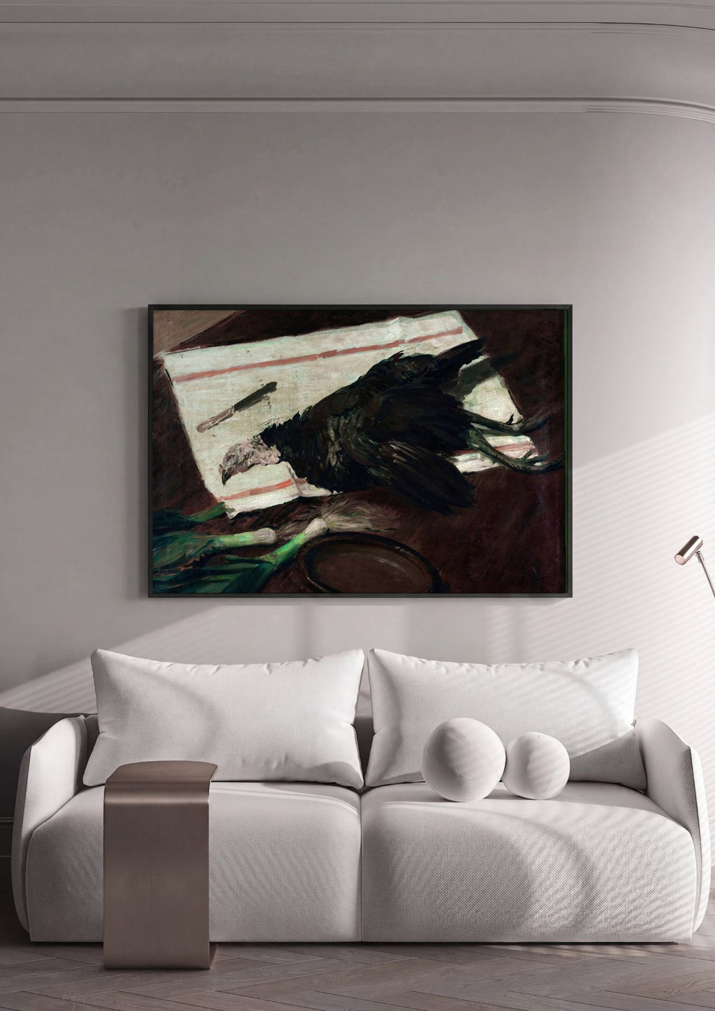 Quadro Decorativo Natureza-Morta com Ave - Jacques Émile Blanche em ambiente decorado
