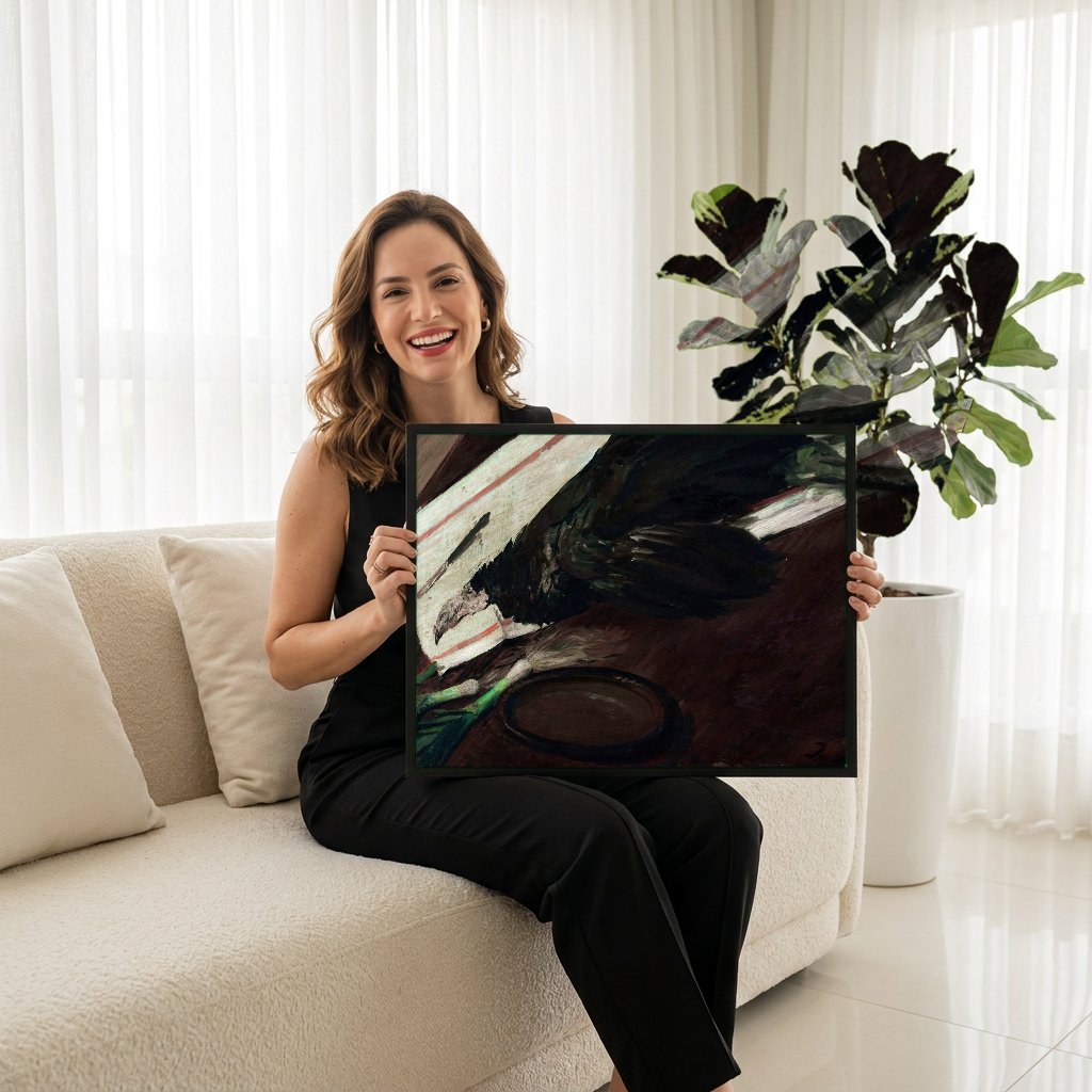 Quadro Decorativo Natureza-Morta com Ave - Jacques Émile Blanche com modelo em ambiente