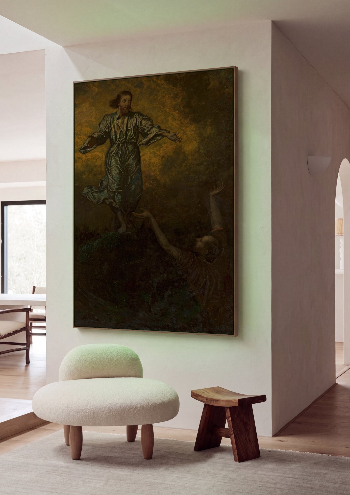 Quadro Decorativo A Ressurreição de Lázaro - Hans Thoma em ambiente decorado