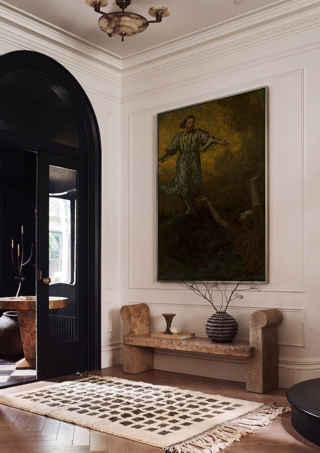 Quadro Decorativo A Ressurreição de Lázaro - Hans Thoma em ambiente decorado