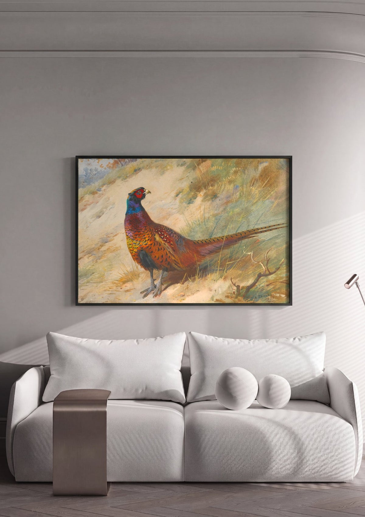 Quadro Decorativo Faisão Colorido - Archibald Thorburn | quadro emoldurado na parede