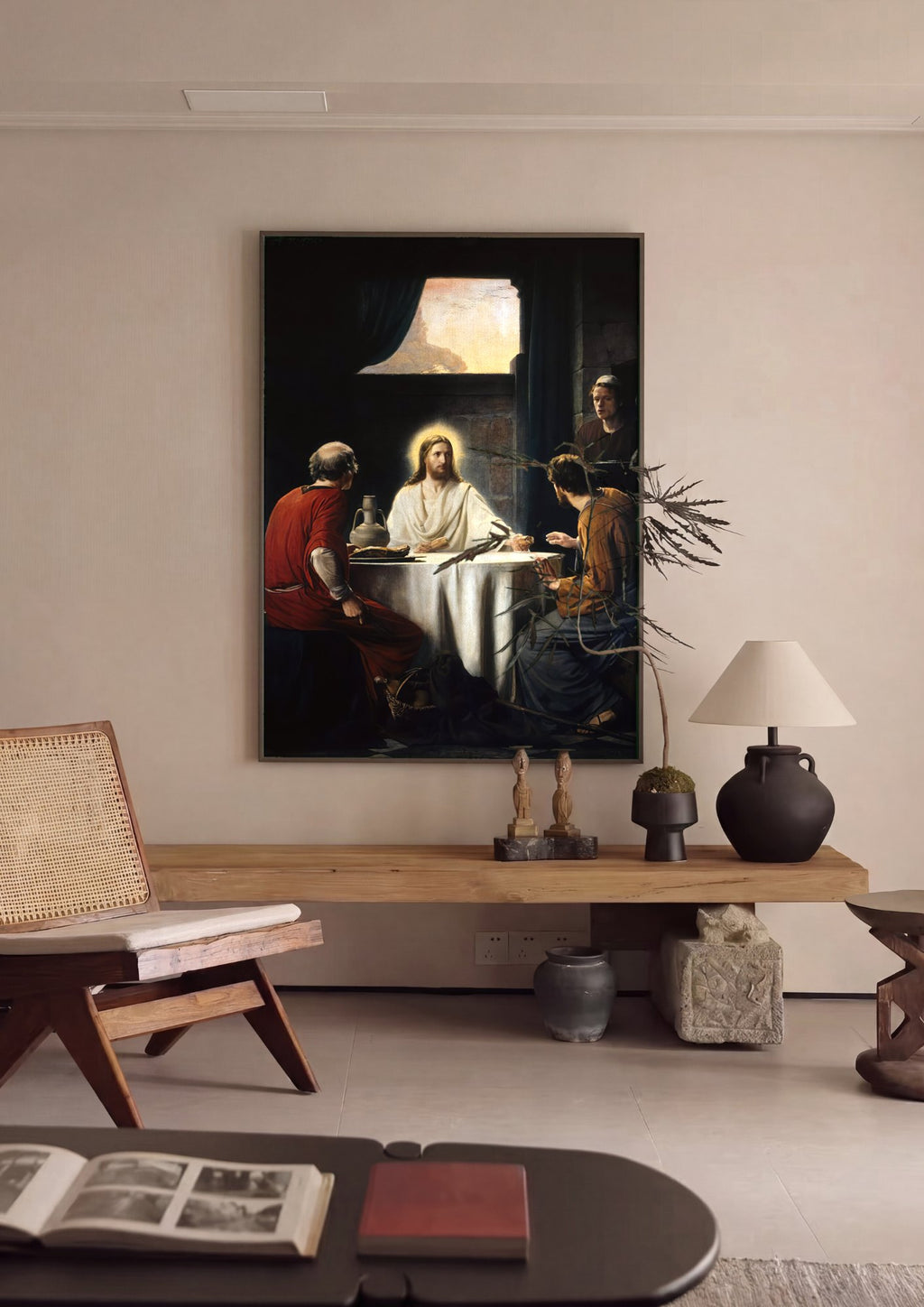 Quadro Decorativo A Ceia em Emaús - Carl Bloch | quadro emoldurado na parede