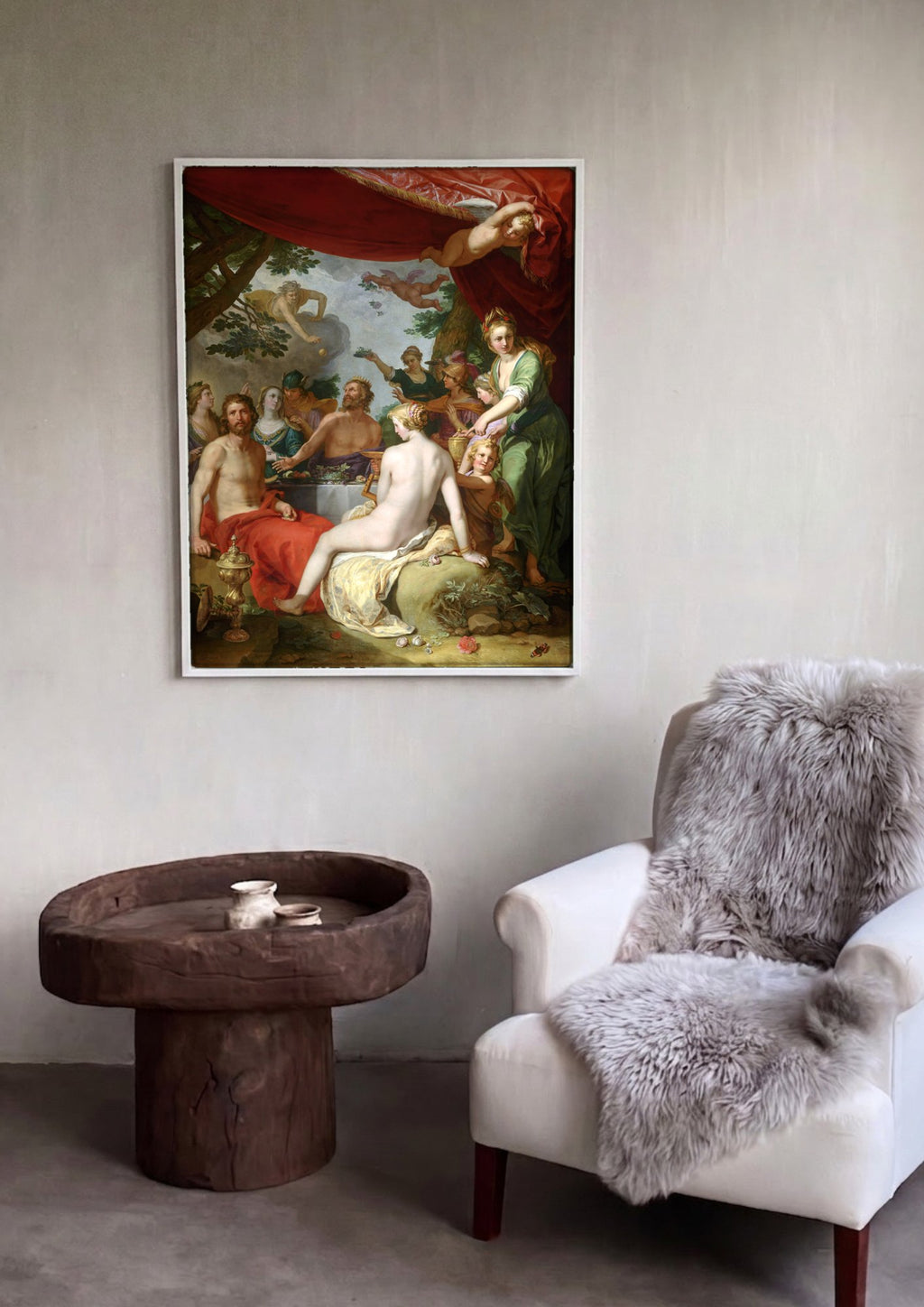 Quadro Decorativo Banquete dos Deuses - Abraham Bloemaert | quadro emoldurado na parede