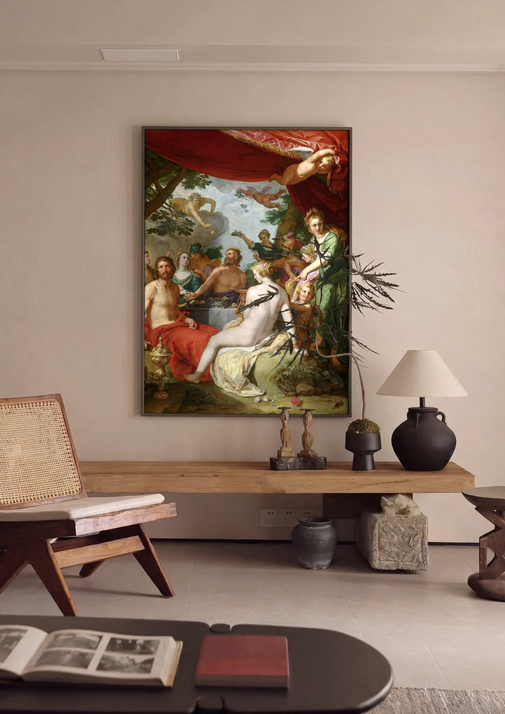 Quadro Decorativo Banquete dos Deuses - Abraham Bloemaert | quadro emoldurado na parede