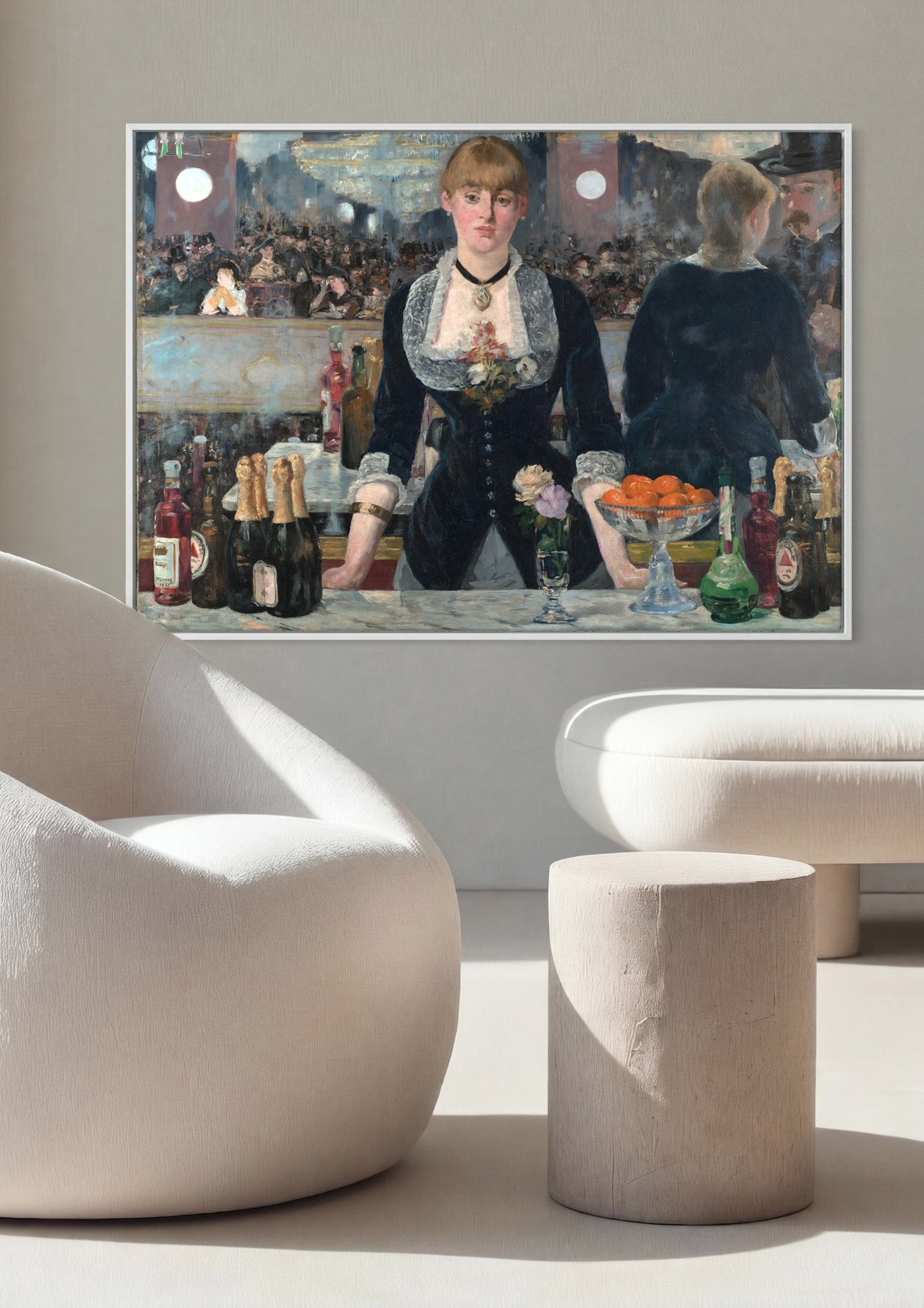 Quadro Decorativo A Bar at the Folies-Bergère - Manet em ambiente decorado