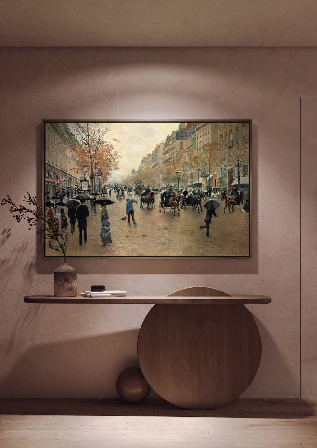 Quadro Decorativo Chuva em Paris - Jean Béraud em ambiente decorado