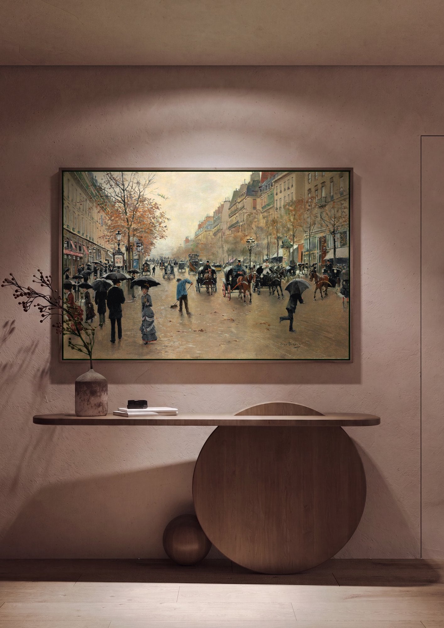 Quadro Decorativo Chuva em Paris - Jean Béraud em ambiente decorado