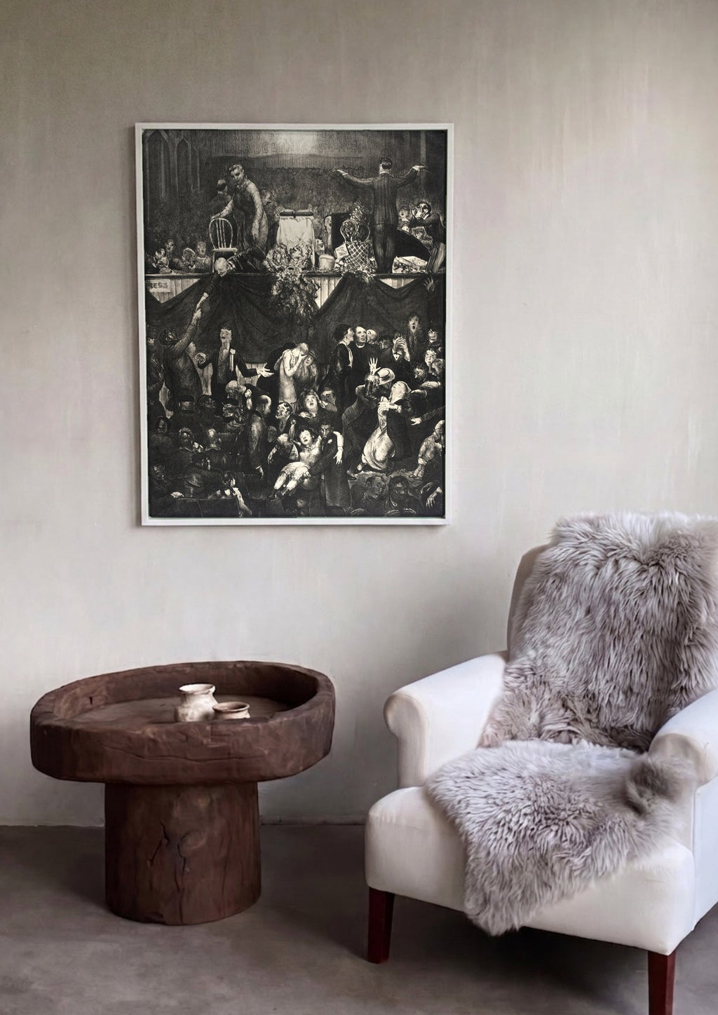 Quadro Decorativo Billy Sunday - George Bellows em ambiente decorado