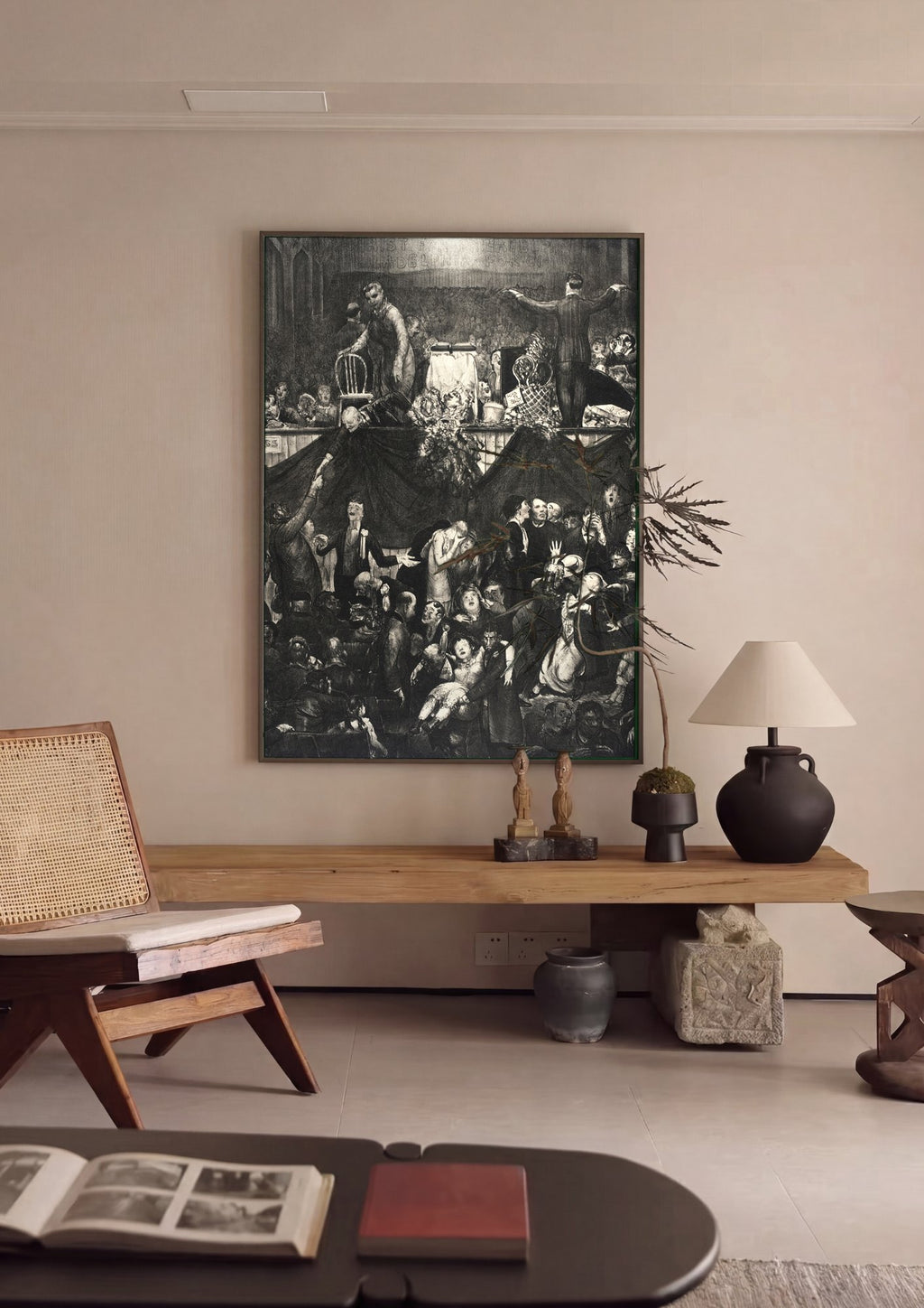 Quadro Decorativo Billy Sunday - George Bellows em ambiente decorado