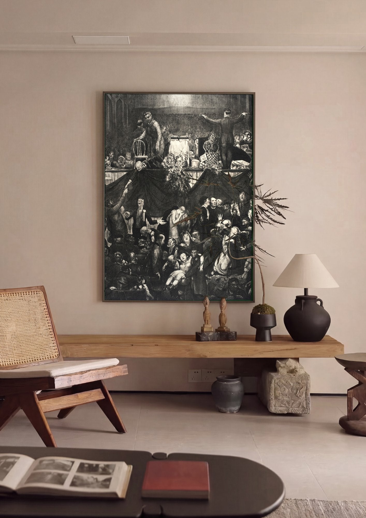 Quadro Decorativo Billy Sunday - George Bellows em ambiente decorado