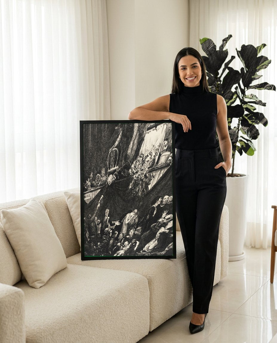 Quadro Decorativo Billy Sunday - George Bellows com modelo em ambiente