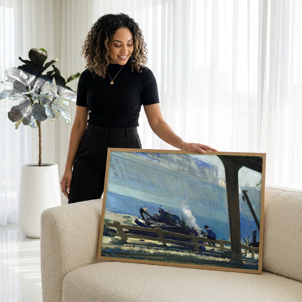 Quadro Decorativo 'Blue Morning' - George Bellows com modelo em ambiente