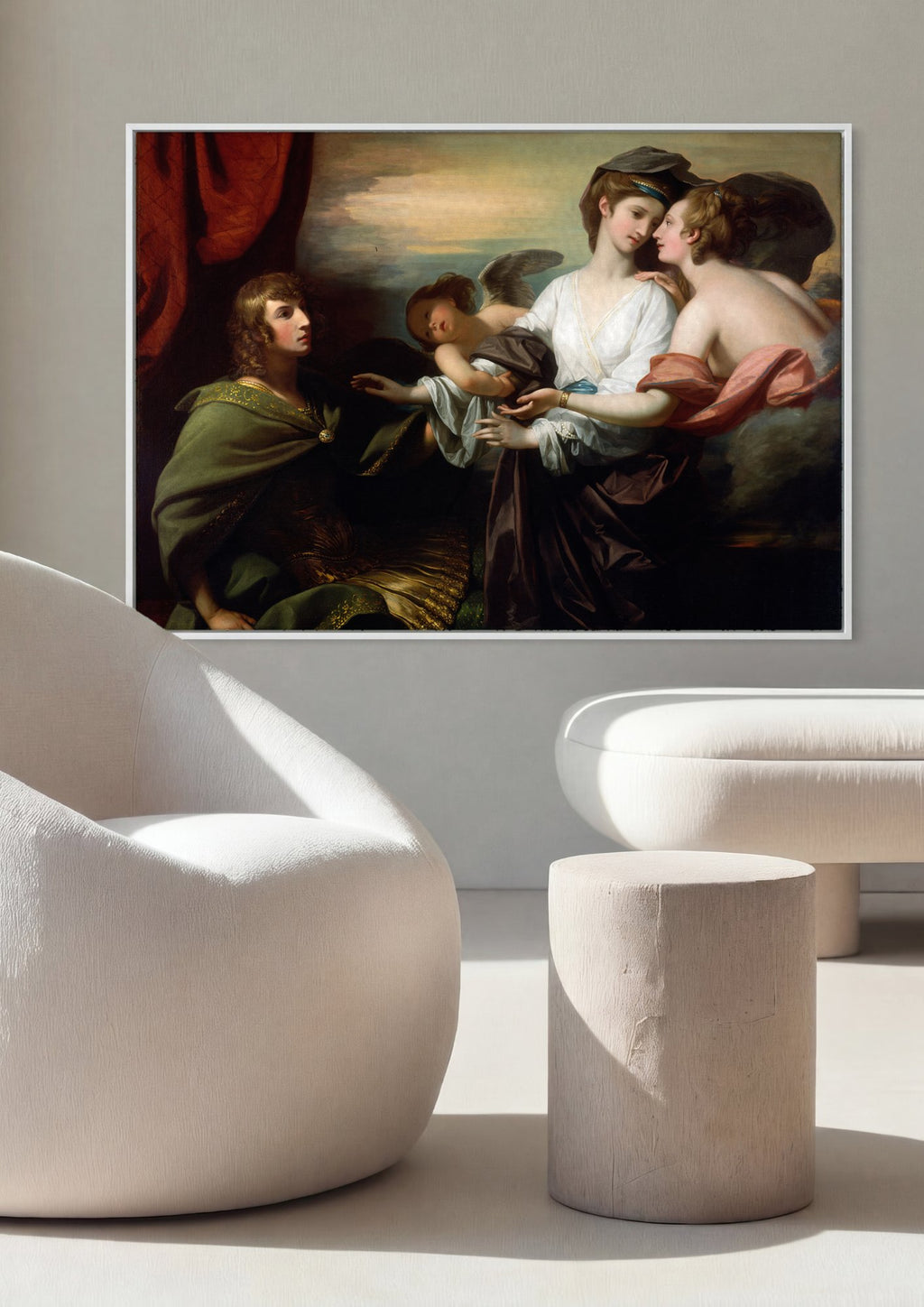 Quadro Decorativo A Expulsão de Hagar - Benjamin West em ambiente decorado