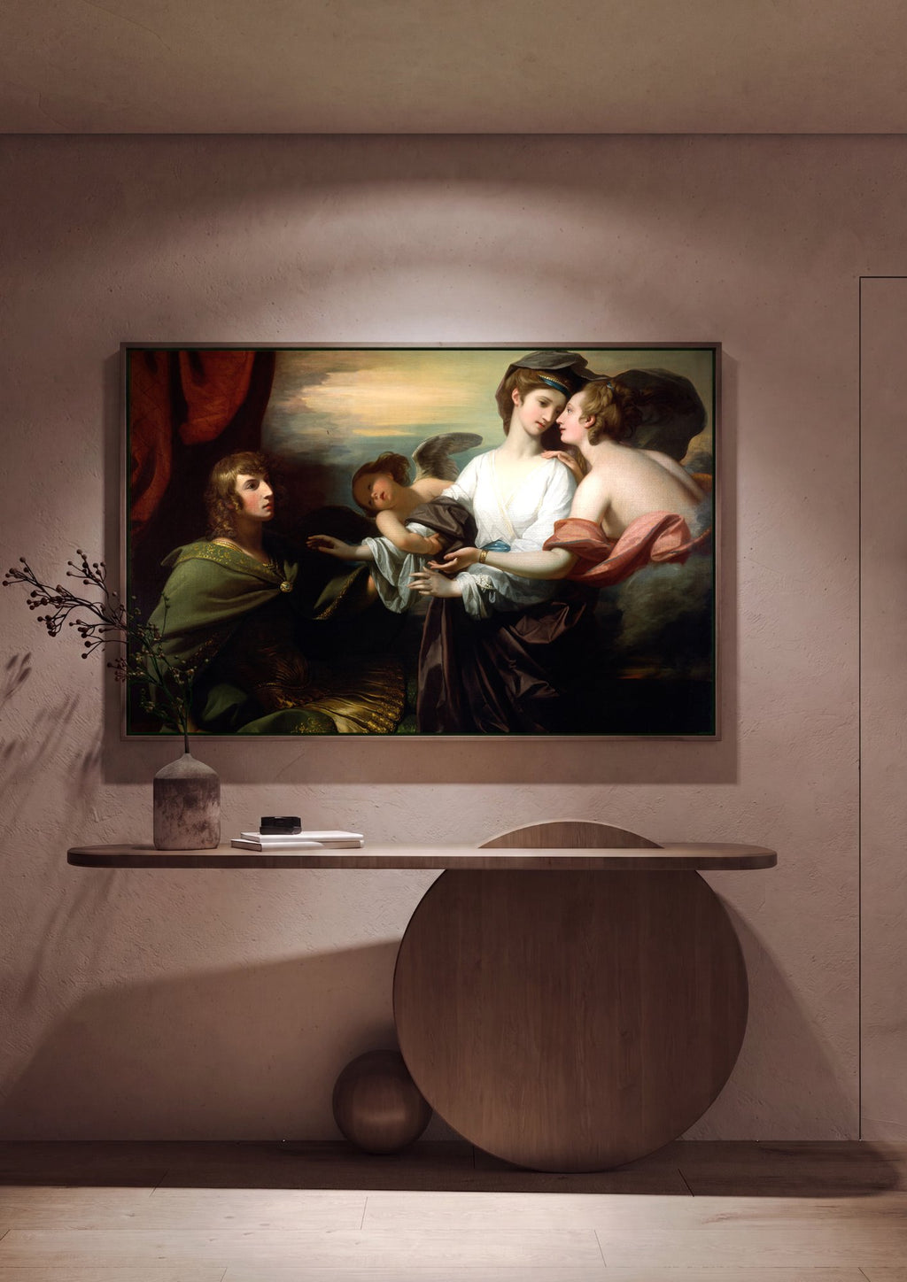 Quadro Decorativo A Expulsão de Hagar - Benjamin West em ambiente decorado