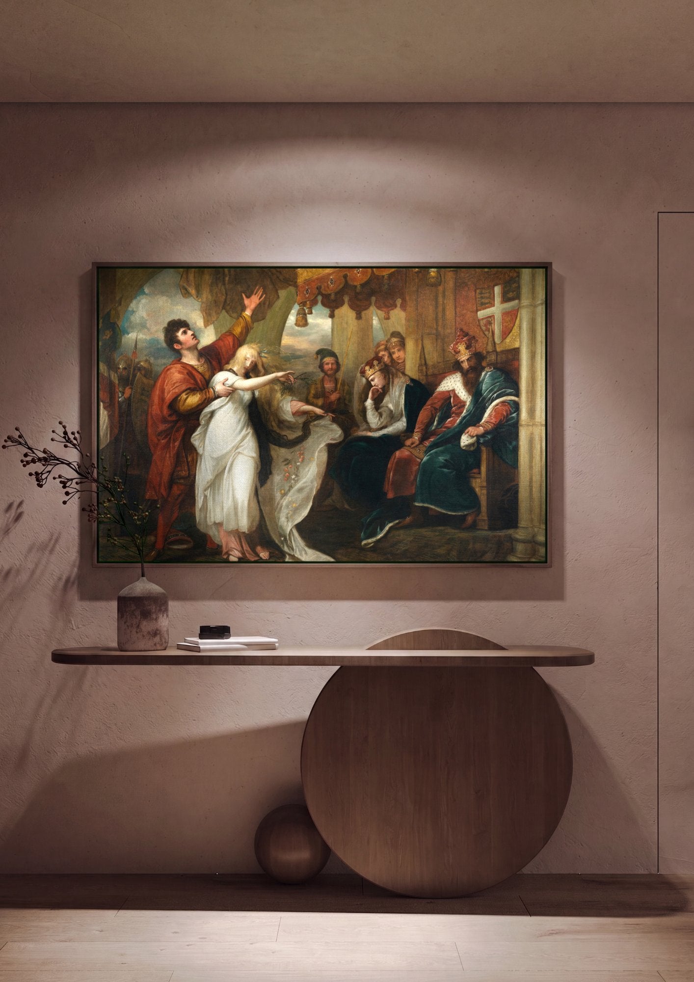 Quadro Decorativo A Loucura de Ofélia - Benjamin West em ambiente decorado