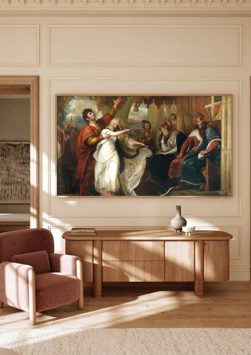 Quadro Decorativo A Loucura de Ofélia - Benjamin West em ambiente decorado