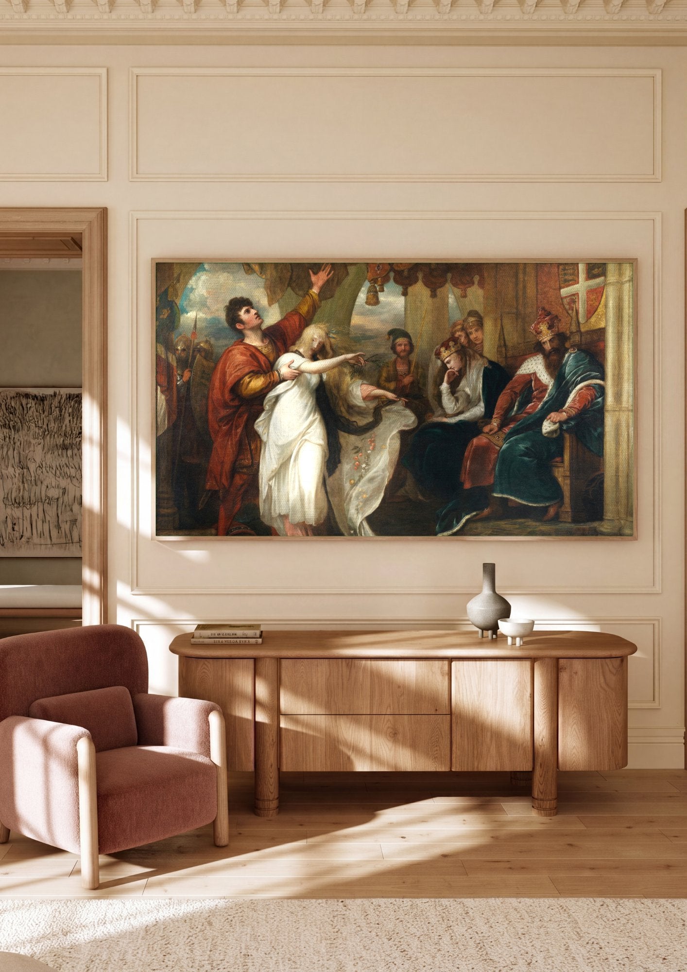 Quadro Decorativo A Loucura de Ofélia - Benjamin West em ambiente decorado