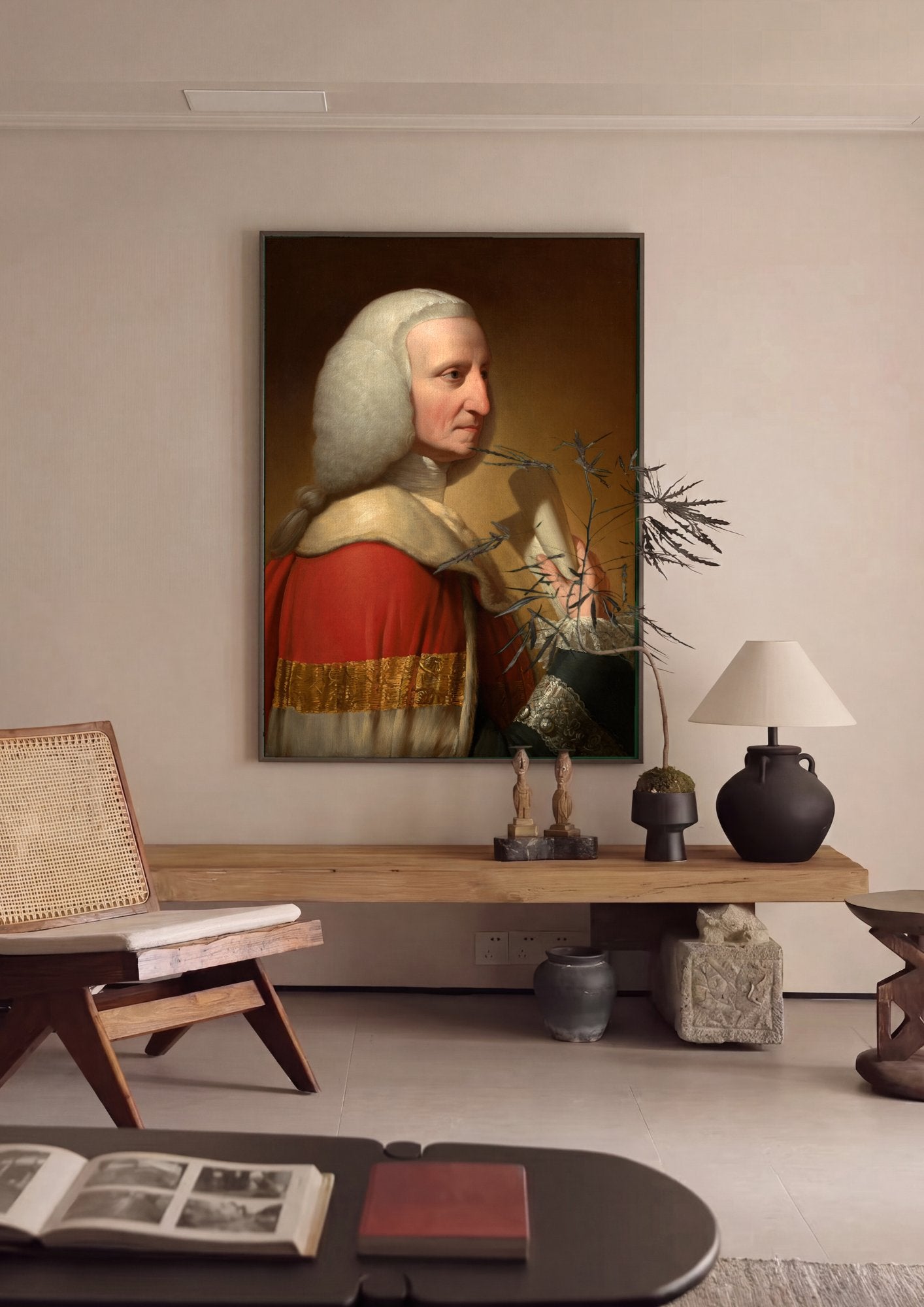 Quadro Decorativo 'Retrato de um Homem' - Benjamin West em ambiente decorado